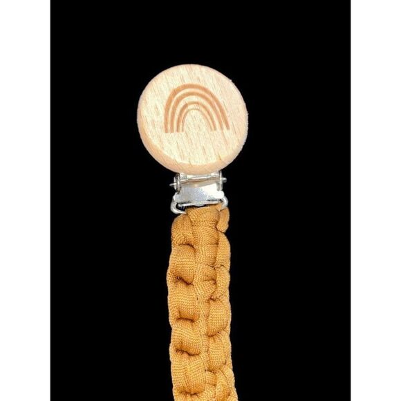 ⭐️5/$10⭐️ Light Brown Boho Rainbow Nylon Pacifier Clip - Picture 1 of 6